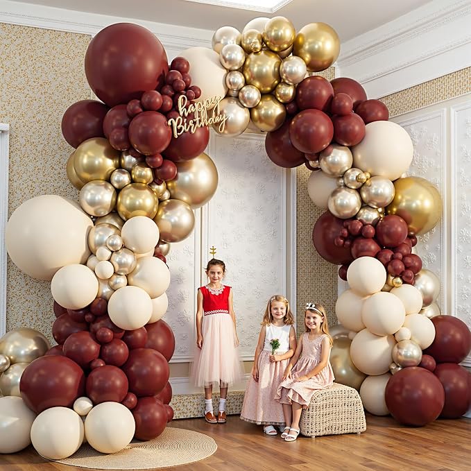 Burgundy Balloon Garland Arch Kit - Image 6