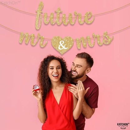 KatchOn Glitter Future Mr & Mrs Banner 10 Ft Bachelorette Party Decorations | - Image 9