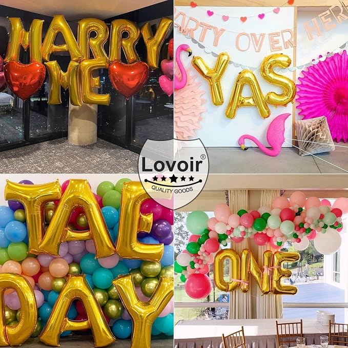 Lovoir 40 Inch Large Gold Letter R Balloons Big Size Jumbo Mylar Foil Helium - Image 5