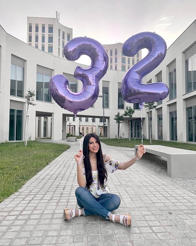 Number 18 Purple Balloons 40 Inch Giant Purple 18 Number Foil Helium Balloons - Image 7