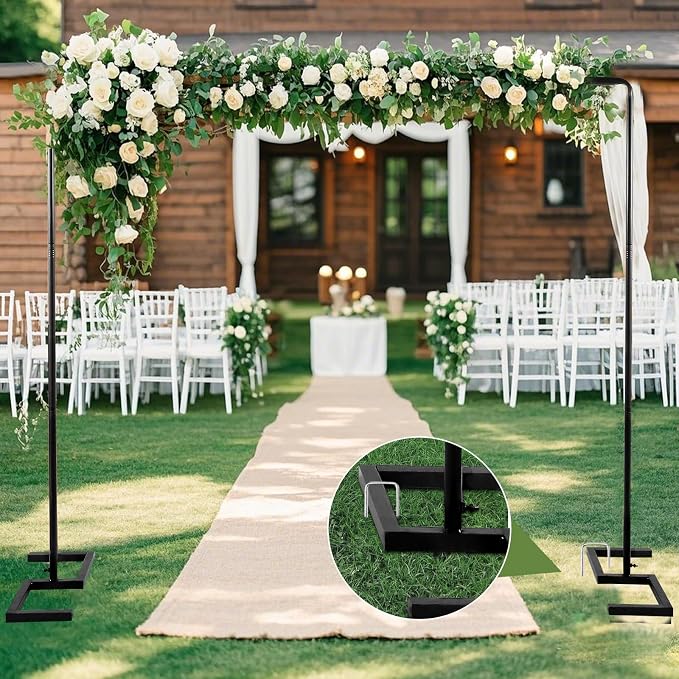 8.2FT Square Wedding Arch, Metal Backdrop Stand Heavy Duty Adjustable | Extra 2 - Image 3