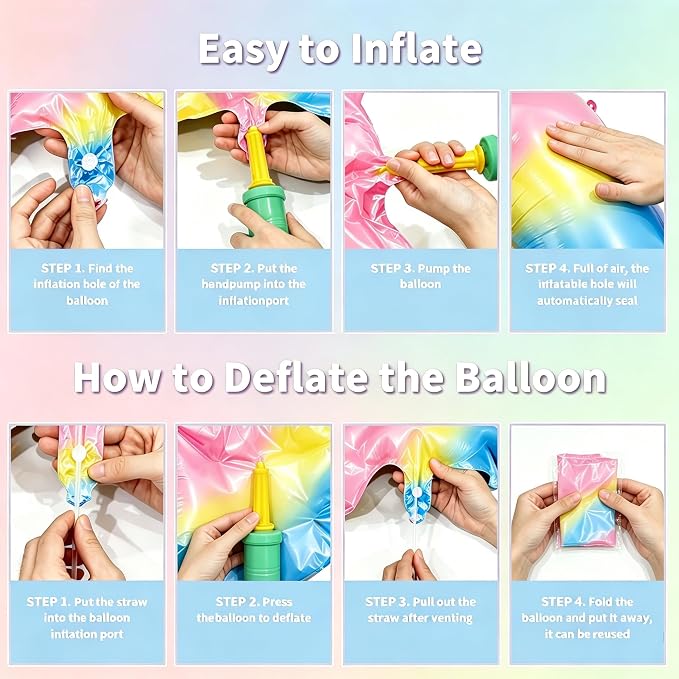 Rainbow Number Balloons Birthday Balloons - Image 4