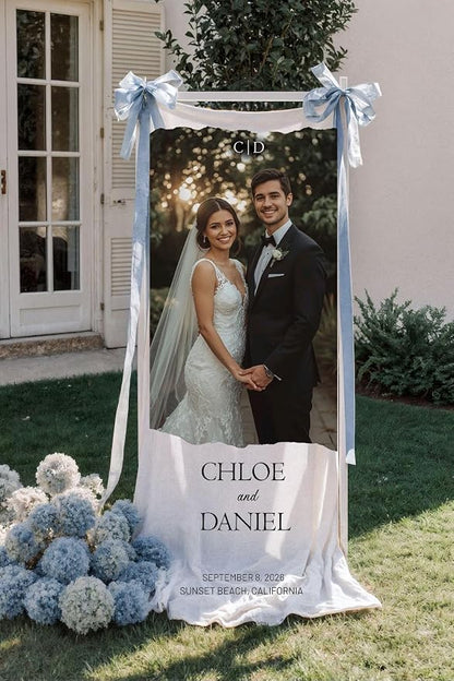 Wedding Welcome Sign Linen Personalized - Image 2