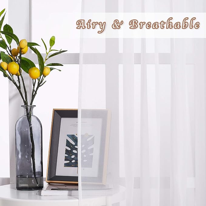 NICETOWN Sheer Window Curtains 96" Long - Image 3