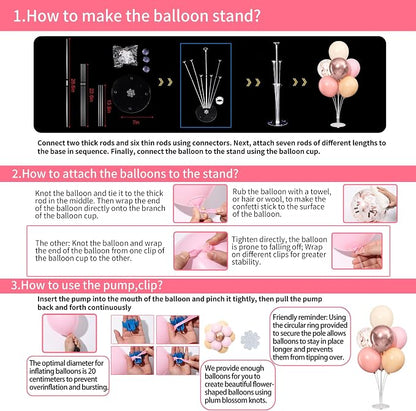 4 Sets Dusty Pink and Rose Gold Balloons Stand - Image 4