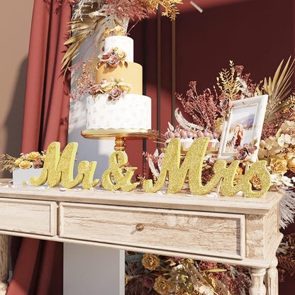 VIOPVERY Wooden Mr & Mrs Wedding Sign - Image 6