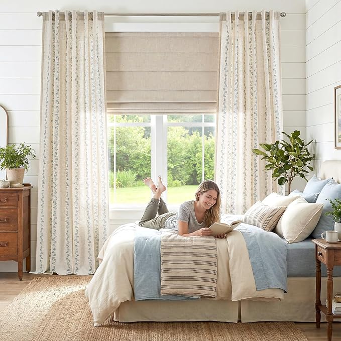 Cathy Linen Floral Curtains for Living Room Privacy Curtains 96 inch Length Set - Image 7