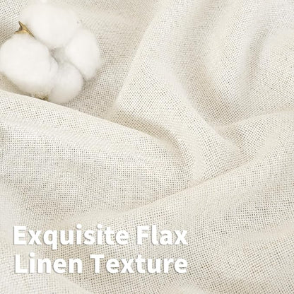 YoungsTex Ivory Linen Curtains 80 Inch Length - Image 4