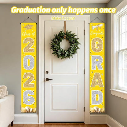 Graduation Decorations 2026, Class of 2026 Banner Congrats Grad | Yellow Porch - Image 4