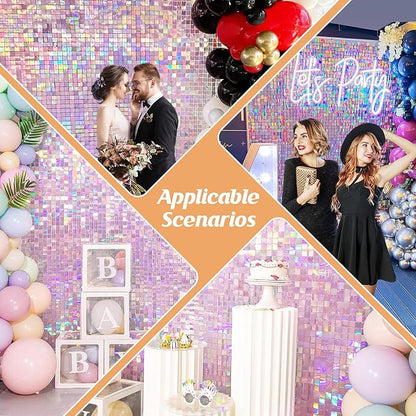 4x6 FT Iridescent Pink Shimmer Wall Backdrop, Glitter Bling Photo Backdrop - Image 5