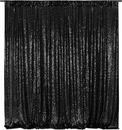 Poise3EHome Black Sequin Backdrop, 8FT x 10FT Sequin Photography Backdrop by Poise3EHome