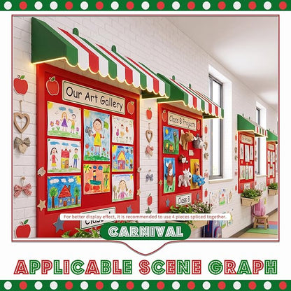 Boao 4 Pack 3D Striped Italian Awning Decorations, Carnival Carnival Display - Image 8
