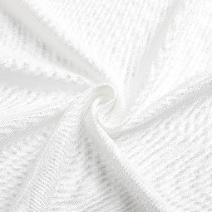 Tollpiz Short Linen Curtain Living Room Rod Pocket Semi Sheer Curtains Burlap - Image 9