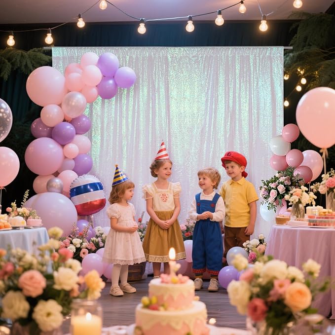 SquarePie 6x8ft Iridescent Sequin Backdrop, High Density Non-Transparent - Image 2