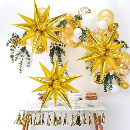 72 Pcs Star Balloons Foil Explosion Balloons Magic 12 Point Star Cone Balloon - Image 4