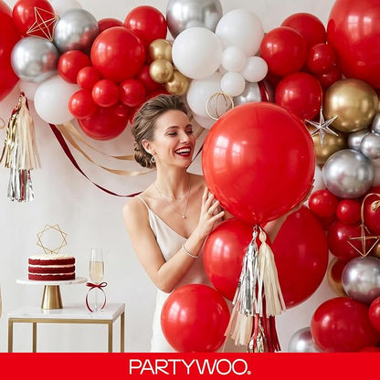 PartyWoo Red Balloons 99 pcs Different Sizes of 36 18 12 10 5 Inch Red Balloon - Image 9