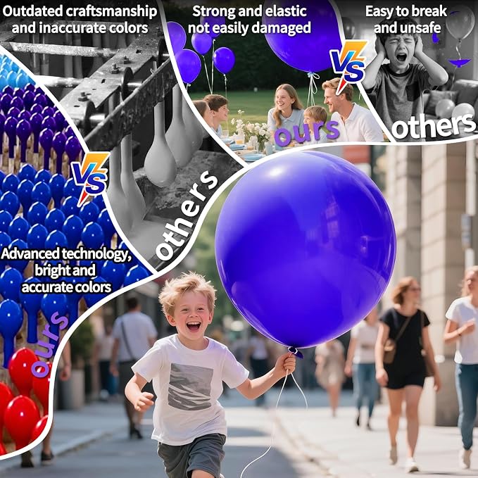 Purple Big Balloons 32pcs, 18 Inch Large Latex Giant Heavy Duty Balloons - Image 4