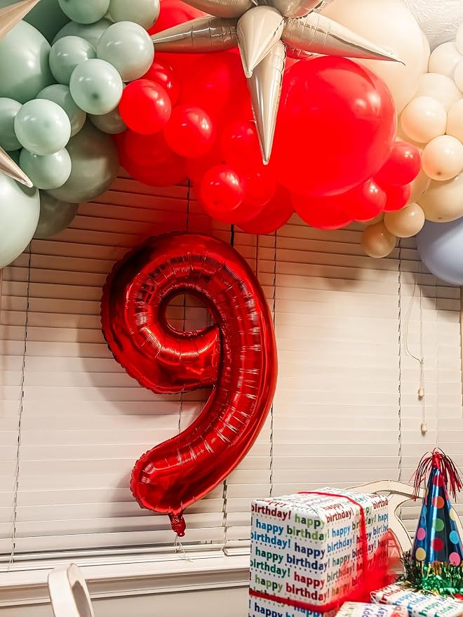 2 Balloon - Red Birthday Number Balloons, 40 Inch Decorations Men Women | Red - Image 4