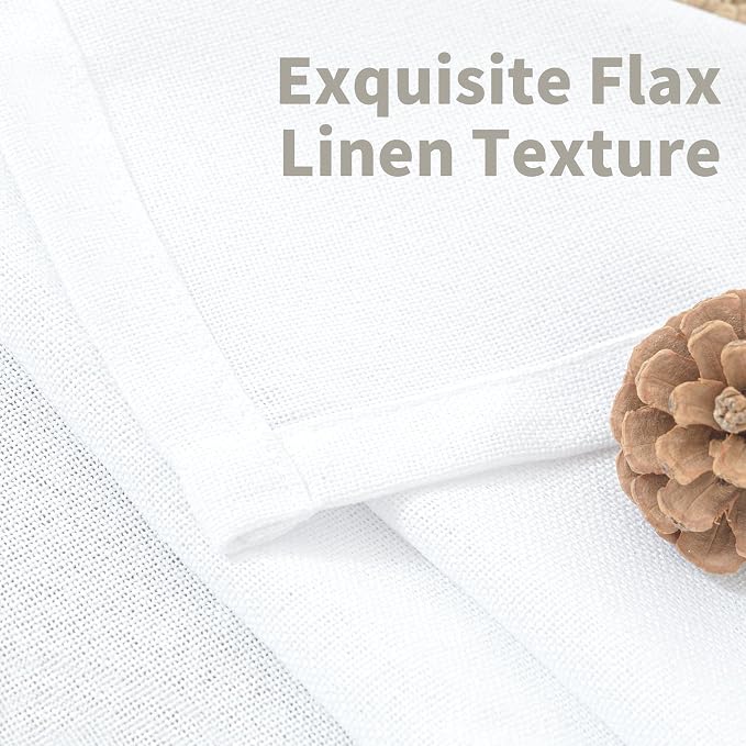 YoungsTex White Linen Curtains 102 Inches Long - Image 4