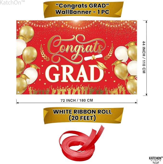 KatchOn Congrats Grad Banner 72x44 Inch | Congrats Grad Backdrop - Image 2