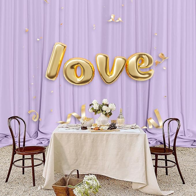 Lavender Backdrop Curtain for Parties Wedding Light Purple Background Curtains - Image 3