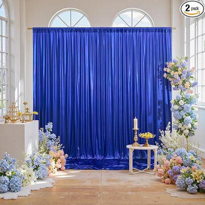 10x10ft Thick Royal Blue Glitter Backdrop Curtain Panels by Outpain