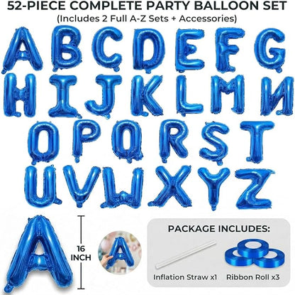 52 Pieces 16 Inches A-Z Letter Balloons – 2 Sets of Alphabet Mylar Balloon - Image 2