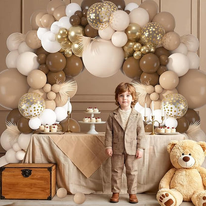 152Pcs Brown Balloons Arch Kit Different Size | Beige Nude Sand White Metallic - Image 4