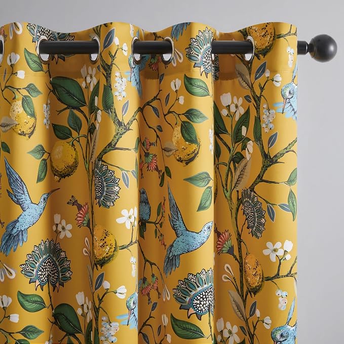 Topfinel Mustard Yellow Luxury Curtains 96 Inches Long by Topfinel