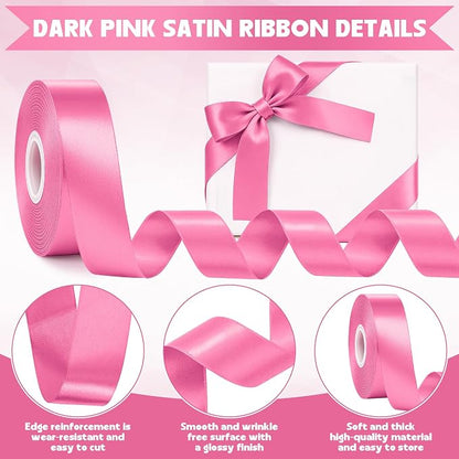 30Yards 1In Hot Pink Satin Ribbon - Image 3