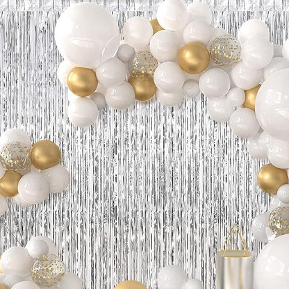 30 Pack Silver Foil Fringe Curtain Backdrop, 3.3x8.2 Feet Metallic Tinsel - Image 7
