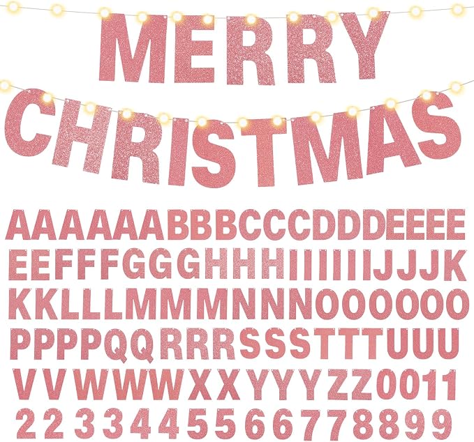 TaoBary 112 Pcs DIY Letter Kit Glitter Customizable Banner Letters Include 107 - Image 9