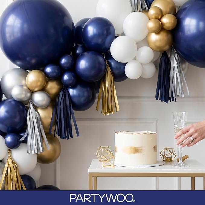 PartyWoo Navy Blue Balloons 123pcs Dark Blue Color 18 12 10 5 Inch | 18 12 10 5 - Image 8