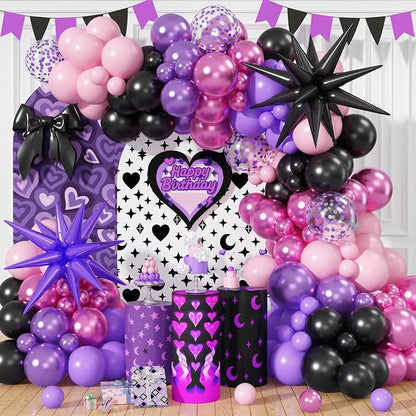 Pink and Purple Balloon Garland Arch Kit by Paeyeq