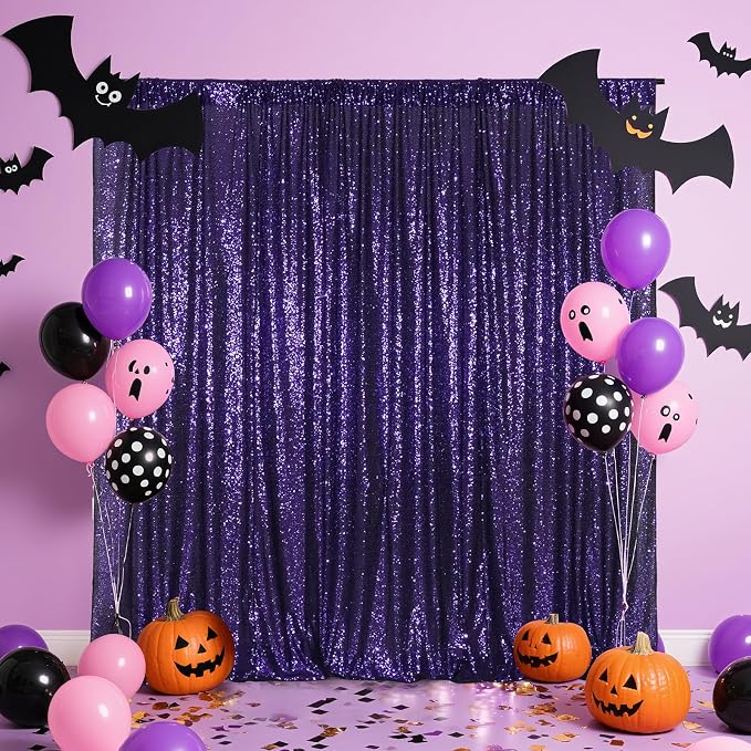 Poise3EHome Purple Sequin Backdrop, 6Ft x 8Ft Glitter Photography Background - Image 5