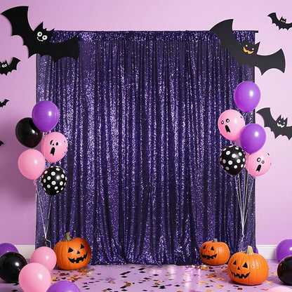 Poise3EHome Purple Sequin Backdrop, 6Ft x 8Ft Glitter Photography Background - Image 5
