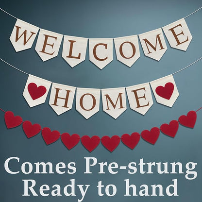 Pre-Strung Welcome Home Burlap Banner, Assembled Welcome Sign - Image 4