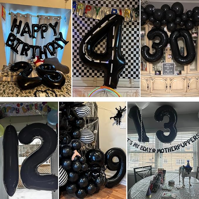 40 inch Number Balloon 0-9 Black Large Number 7 Balloons, Digital Balloons - Image 8