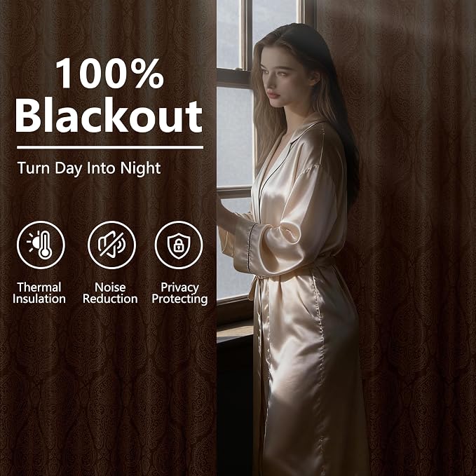 DWCN Full Blackout Curtains for Bedroom 63 Inch Length - Image 4