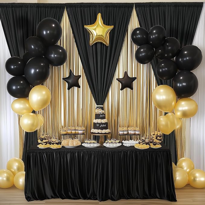 20×14ft Wrinkle Free Black Backdrop Curtain - Image 5