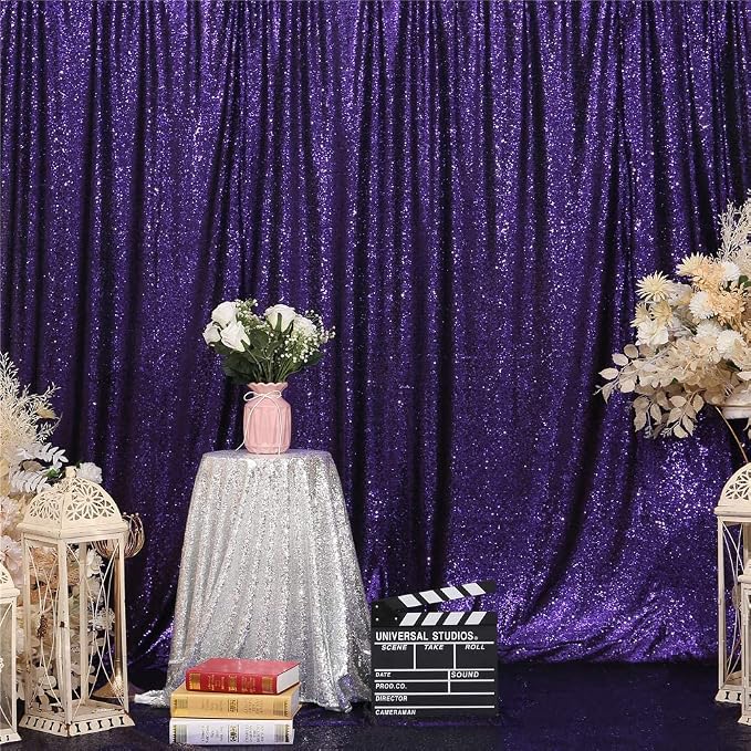 Eternal Beauty Purple 3mm Sequin Backdrop 8x10 Ft - Image 4