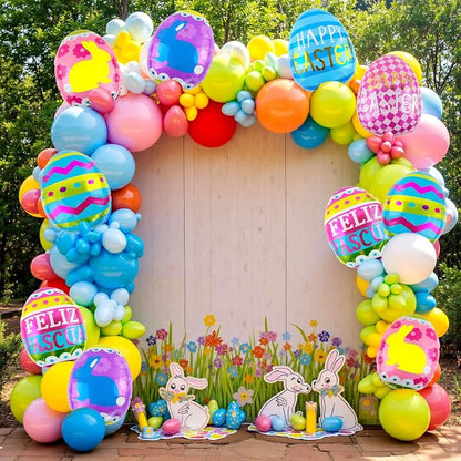 Easter Egg Balloons 10 pcs Happy Easter Egg Foil Balloon Easter Party - Image 2