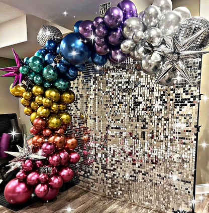 161pcs Shiny Chrome Balloon Garland Arch Kit Retro Disco Dance Party Decorations - Image 7