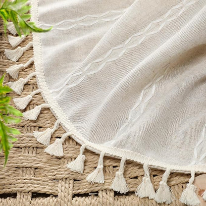 80% Boho Blackout Curtains 90 Inch Linen Blend Drapes 2 Panels | Vintage - Image 4