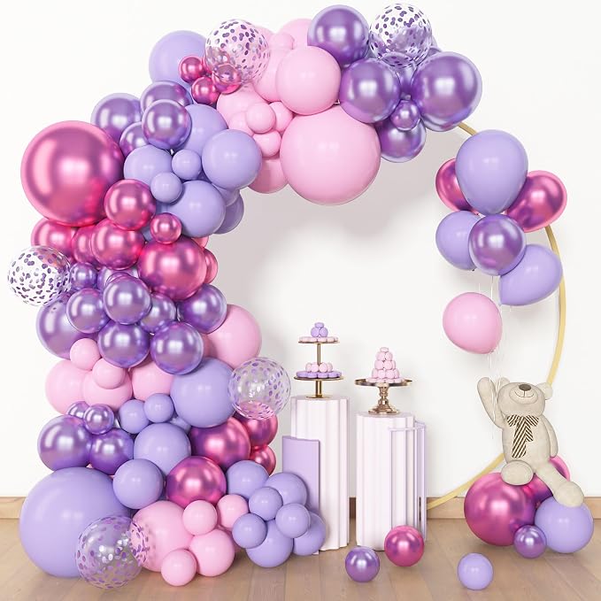 Amandir 153pcs Pink Purple Balloon Garland Arch Kit Different Sizes | 18 12 10 - Image 4
