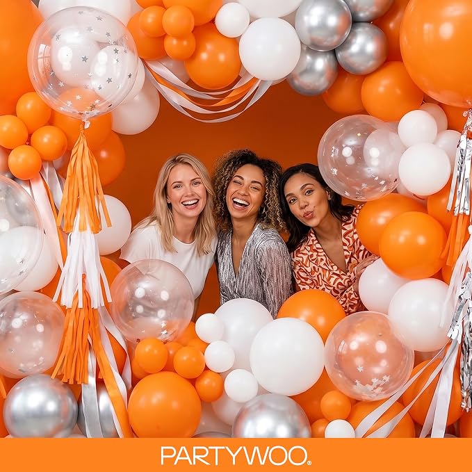 PartyWoo Orange Balloons 155pcs Fall Latex Helium Balloons Different Sizes | 18 - Image 5