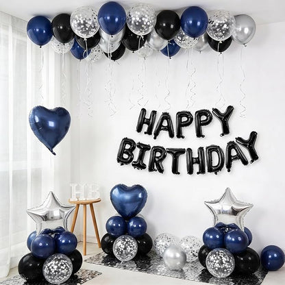 Navy Blue and Black Birthday Decorations - Image 3