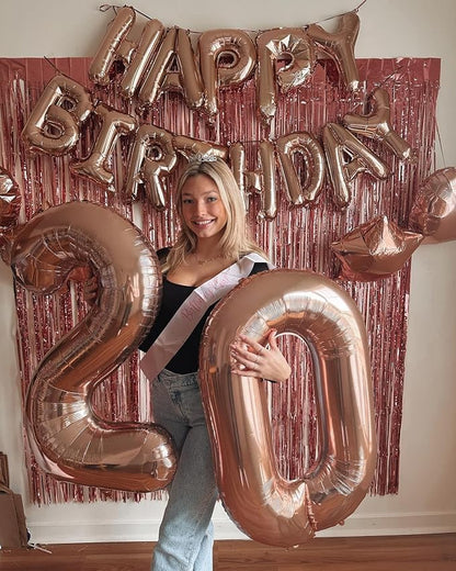 40 In Rose Gold Number 0 Balloon, 0th Birthday Party Decorations - Image 8