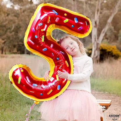 KatchOn Donut Number 5 Balloon 40 Inch | 5th Birthday Balloon - Image 2