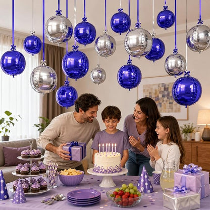Purple Silver Round Foil Balloons - Image 6